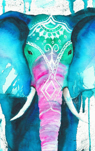 Art by Elisa Parto-Värikäs norsu A4