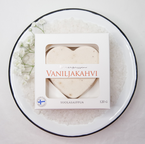 Onnenpussi-Vaniljakahvi suolasaippua 120 g - Aallonharjalla.fi
